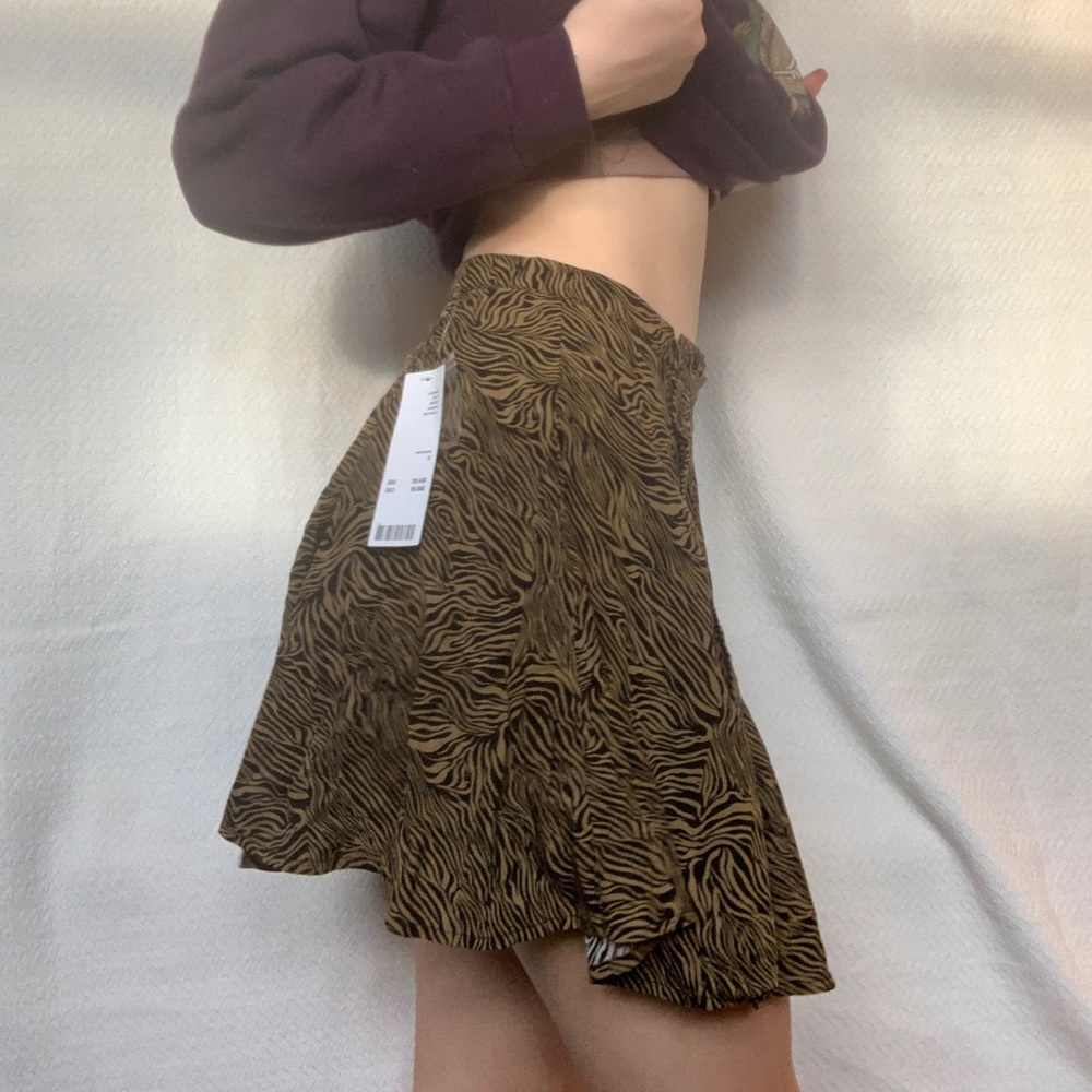 urban outfitters brown zebra printed skirt